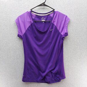 Nike Womens Dri-FIT Purple Athletic T-Shirt Size S